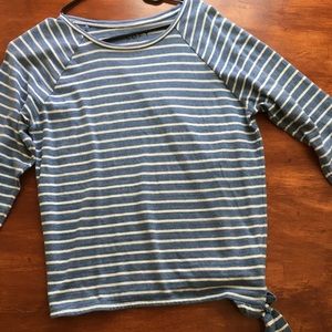 Loft shirt. 3 quarter inch sleeve. Blue striped